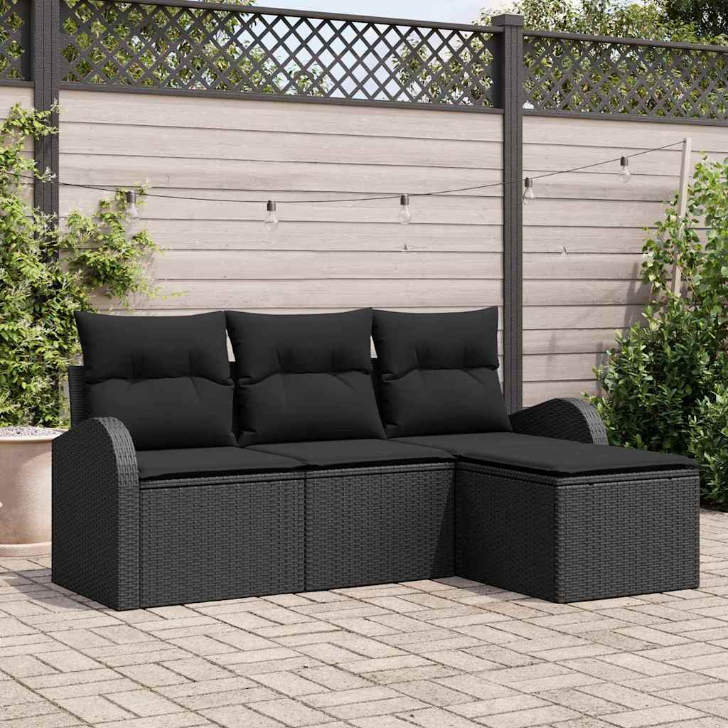 Tuin Sofa Set Met Kussen 4 Pcs Poly Riet