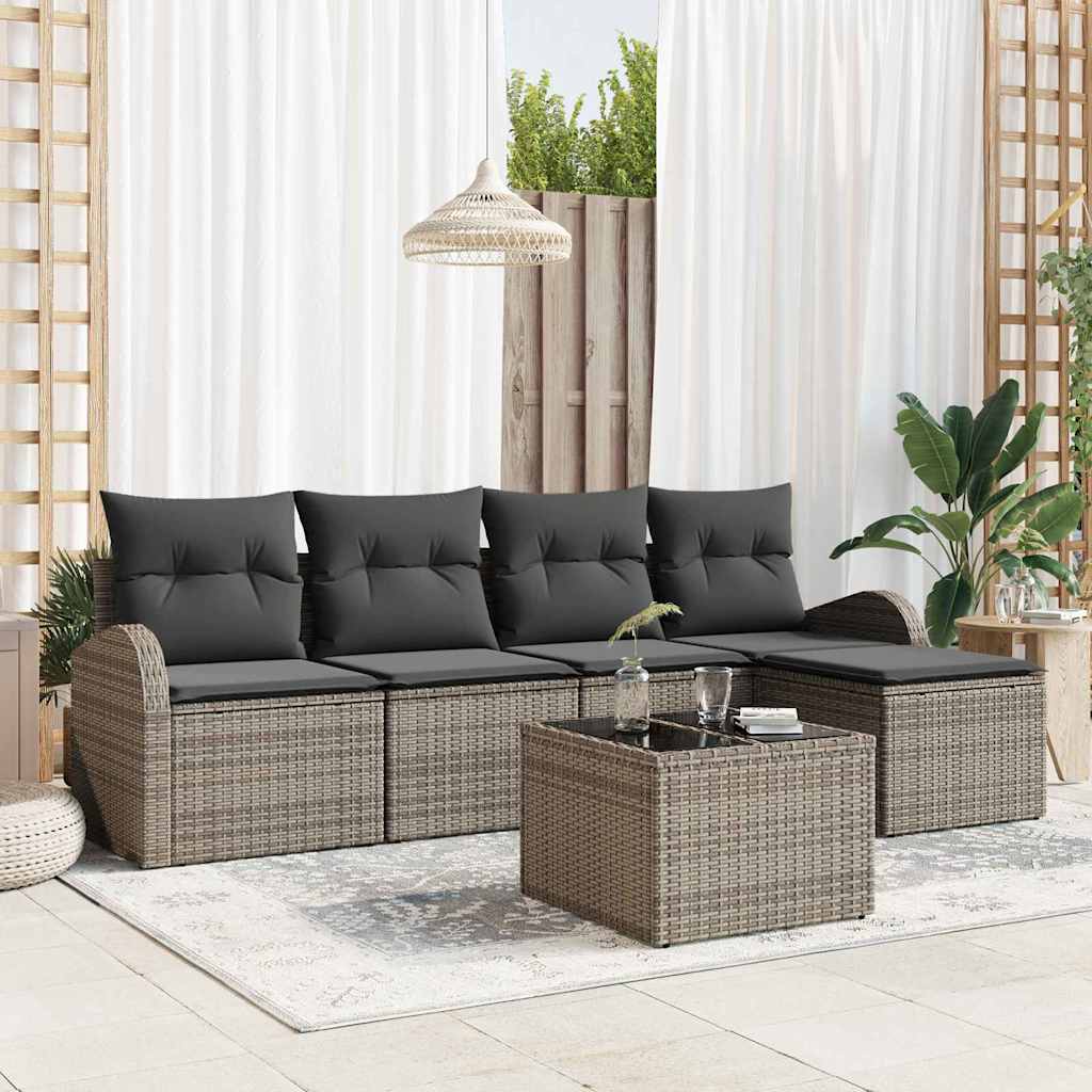 Tuin Sofa Set Met Kussen 6 Pcs Poly Riet