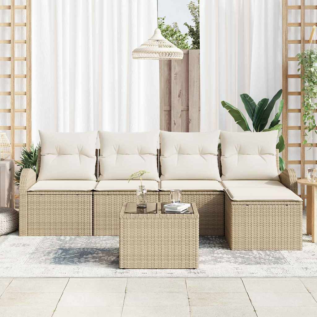 Tuin Sofa Set Met Kussen 6 Pcs Poly Riet