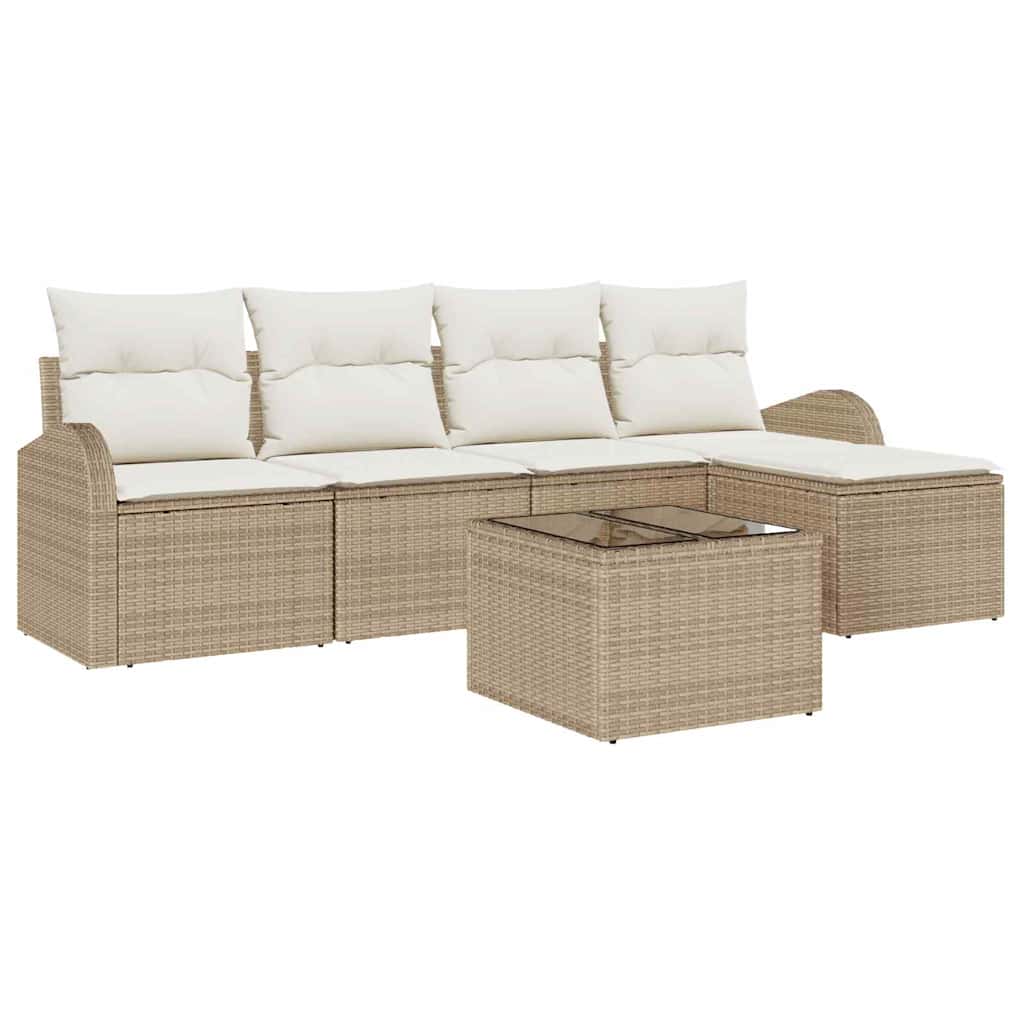 Tuin Sofa Set Met Kussen 6 Pcs Poly Riet