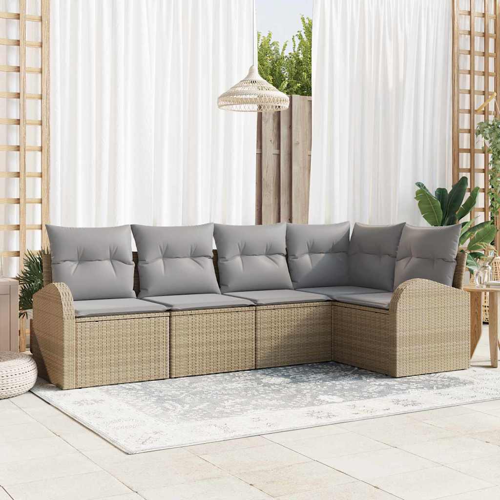 Tuin Sofa Set Met Kussen 6 Pcs Poly Riet
