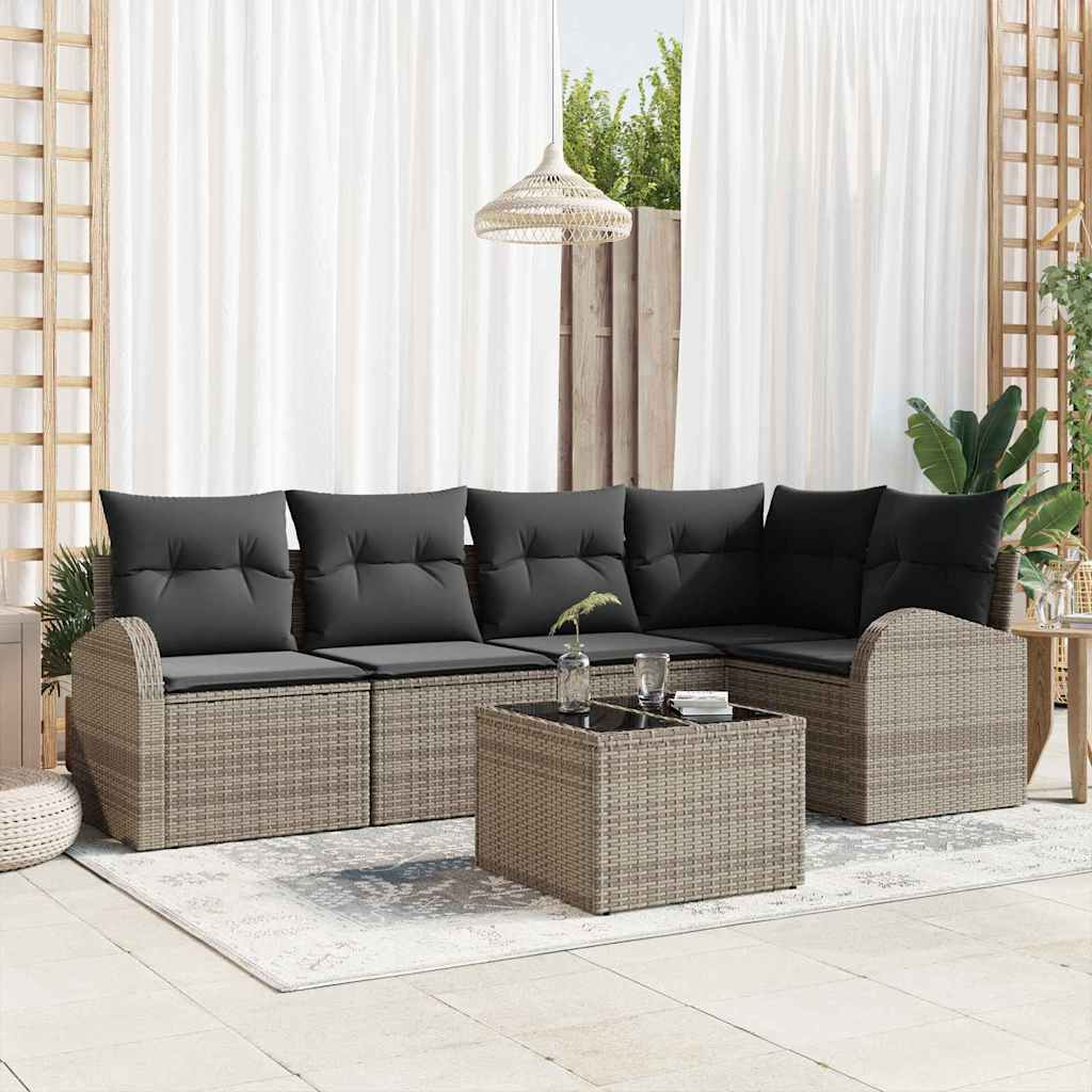 Tuin Sofa Set Met Kussen 6 Pcs Poly Riet