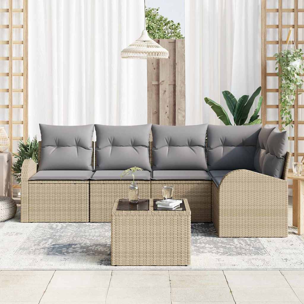 Tuin Sofa Set Met Kussen 6 Pcs Poly Riet