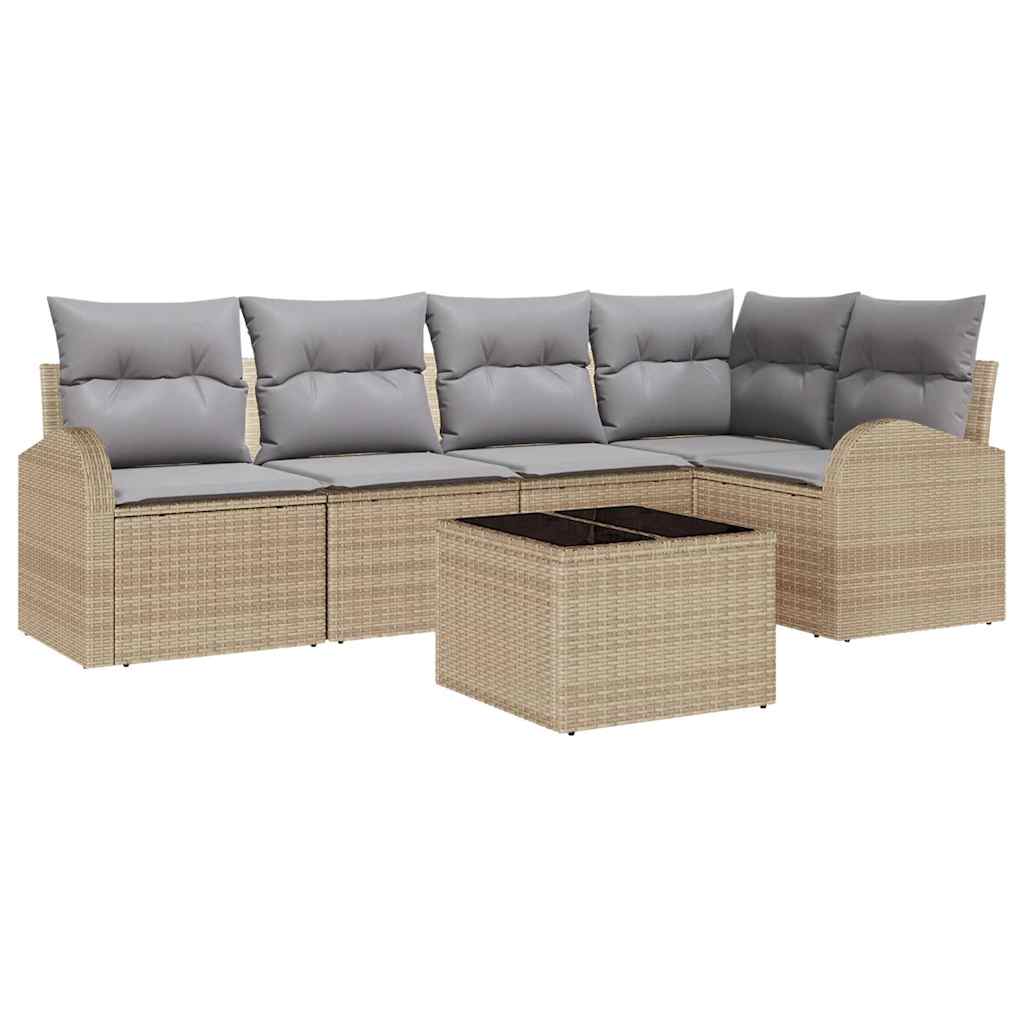 Tuin Sofa Set Met Kussen 6 Pcs Poly Riet
