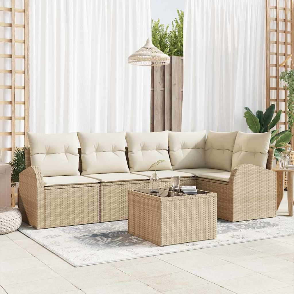 Tuin Sofa Set Met Kussen 6 Pcs Poly Riet