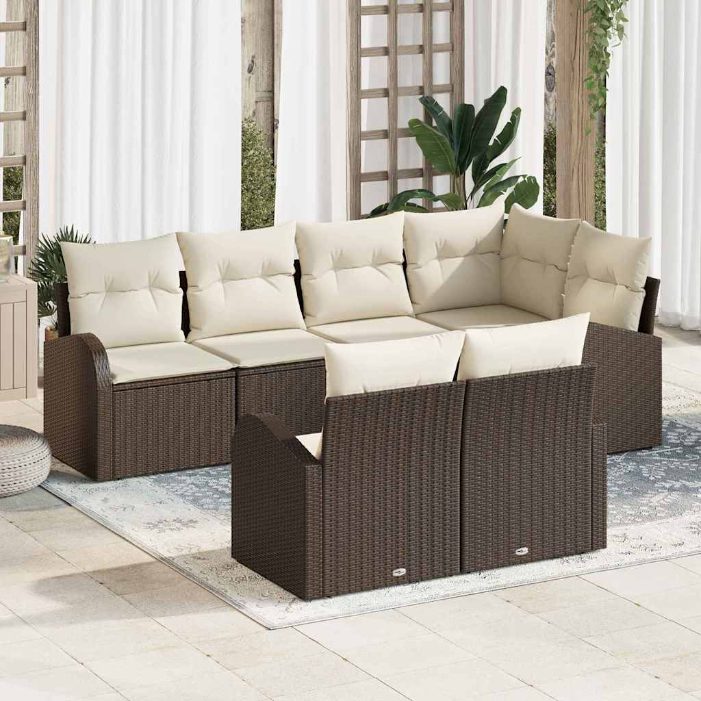 Tuin Sofa Set Met Kussen 7 Pcs Poly Riet