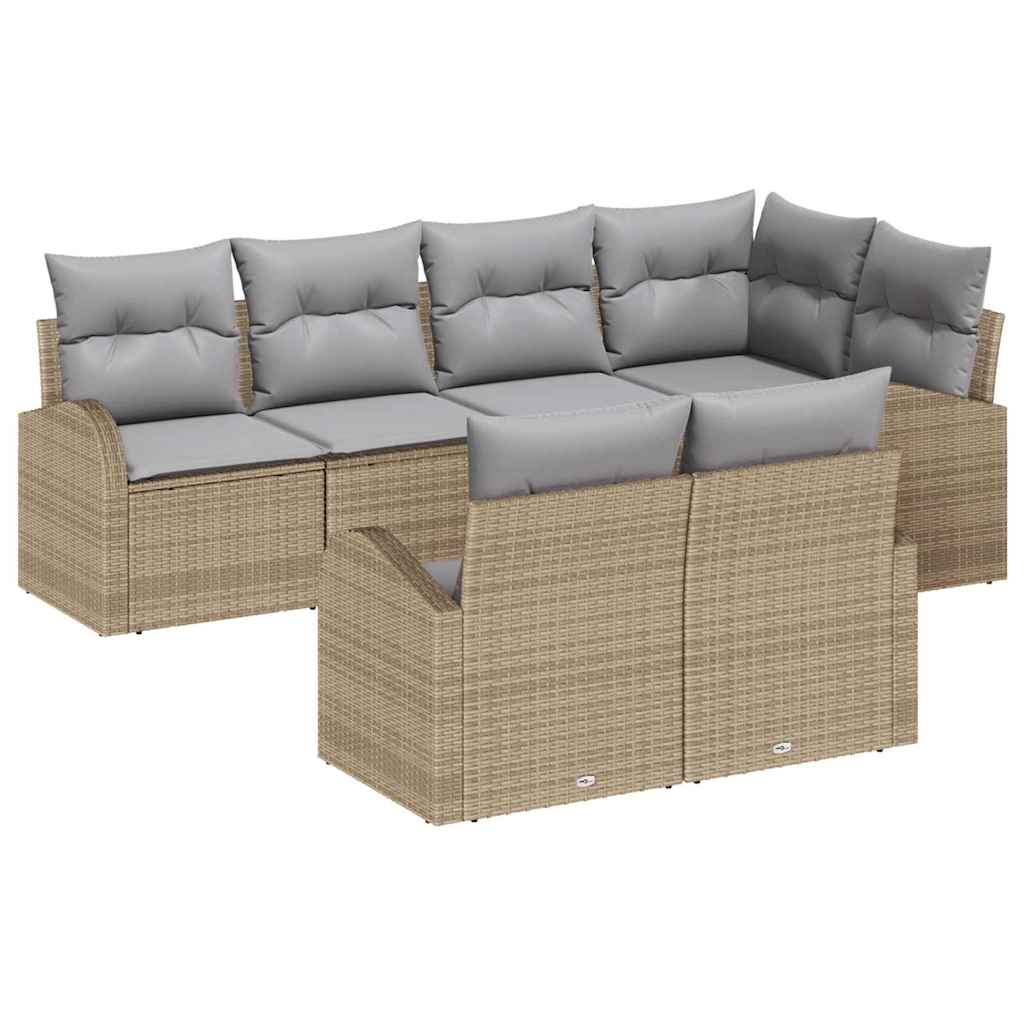 Tuin Sofa Set Met Kussen 7 Pcs Poly Riet