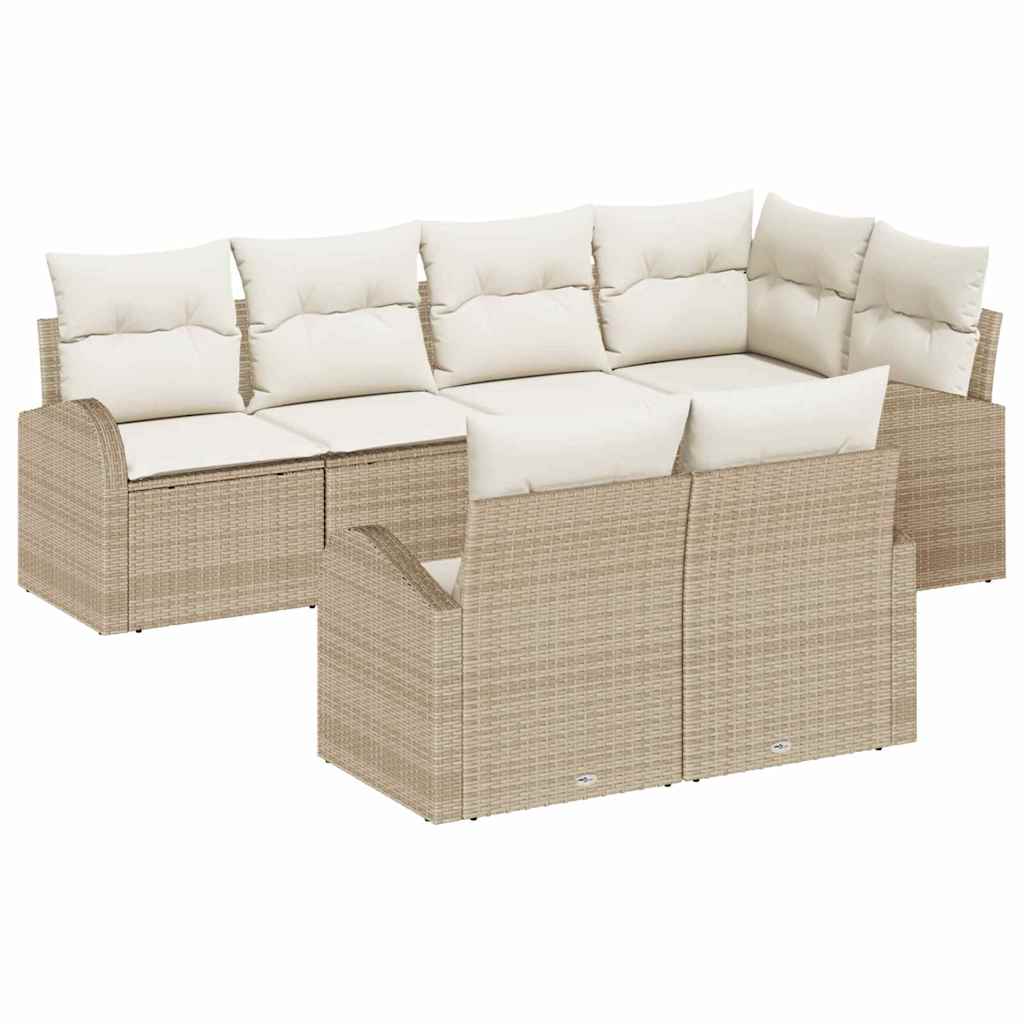 Tuin Sofa Set Met Kussen 7 Pcs Poly Riet
