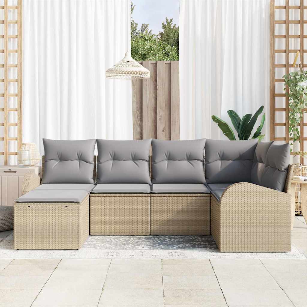 Tuin Sofa Set Met Kussen 7 Pcs Poly Riet