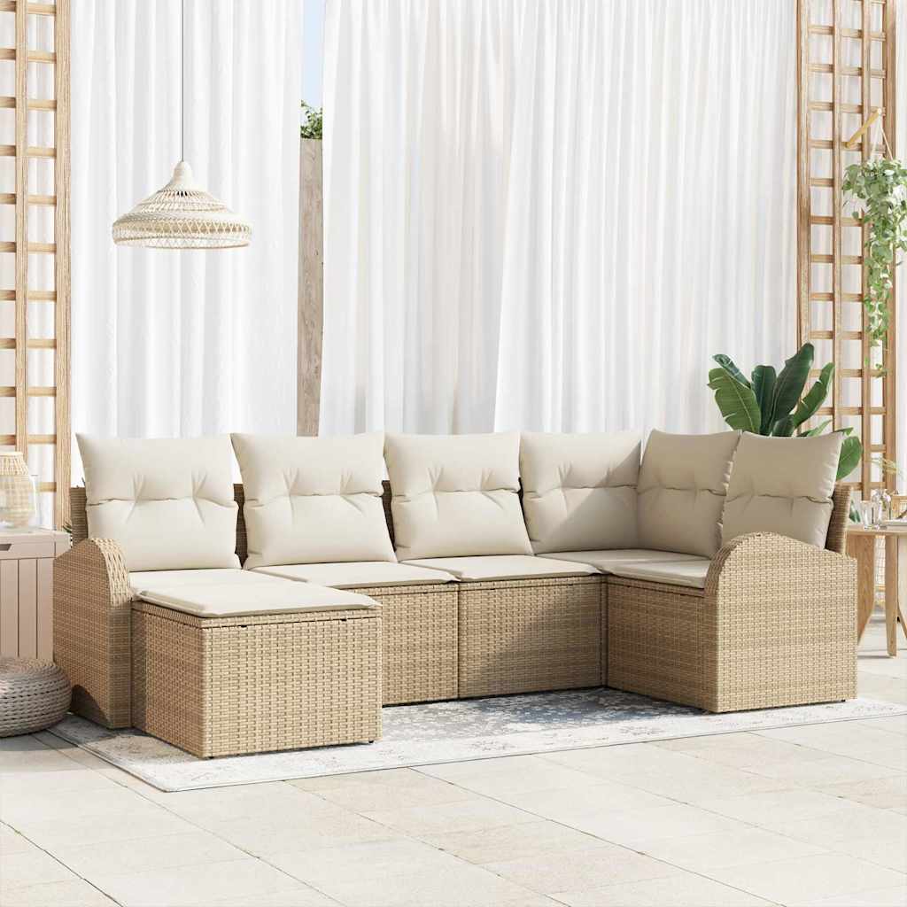 Tuin Sofa Set Met Kussen 7 Pcs Poly Riet