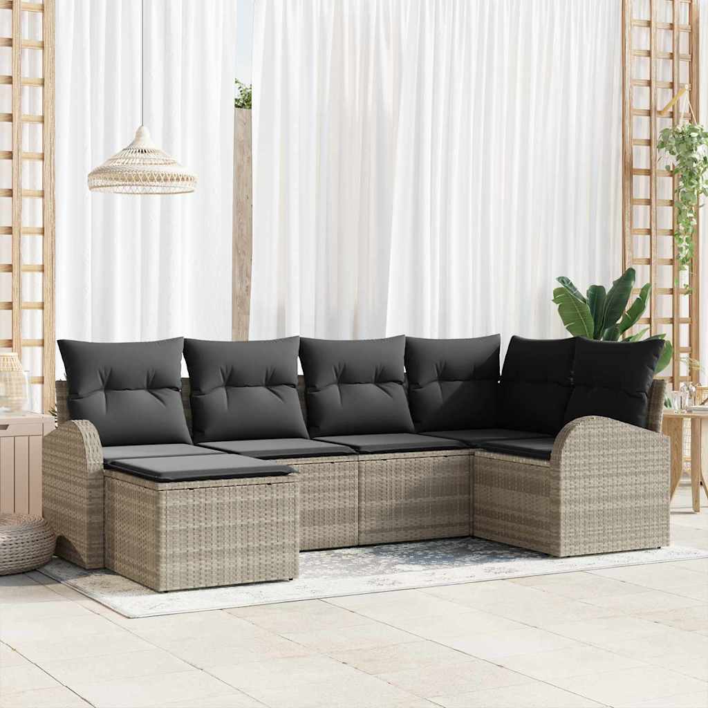 Tuin Sofa Set Met Kussen 7 Pcs Poly Riet