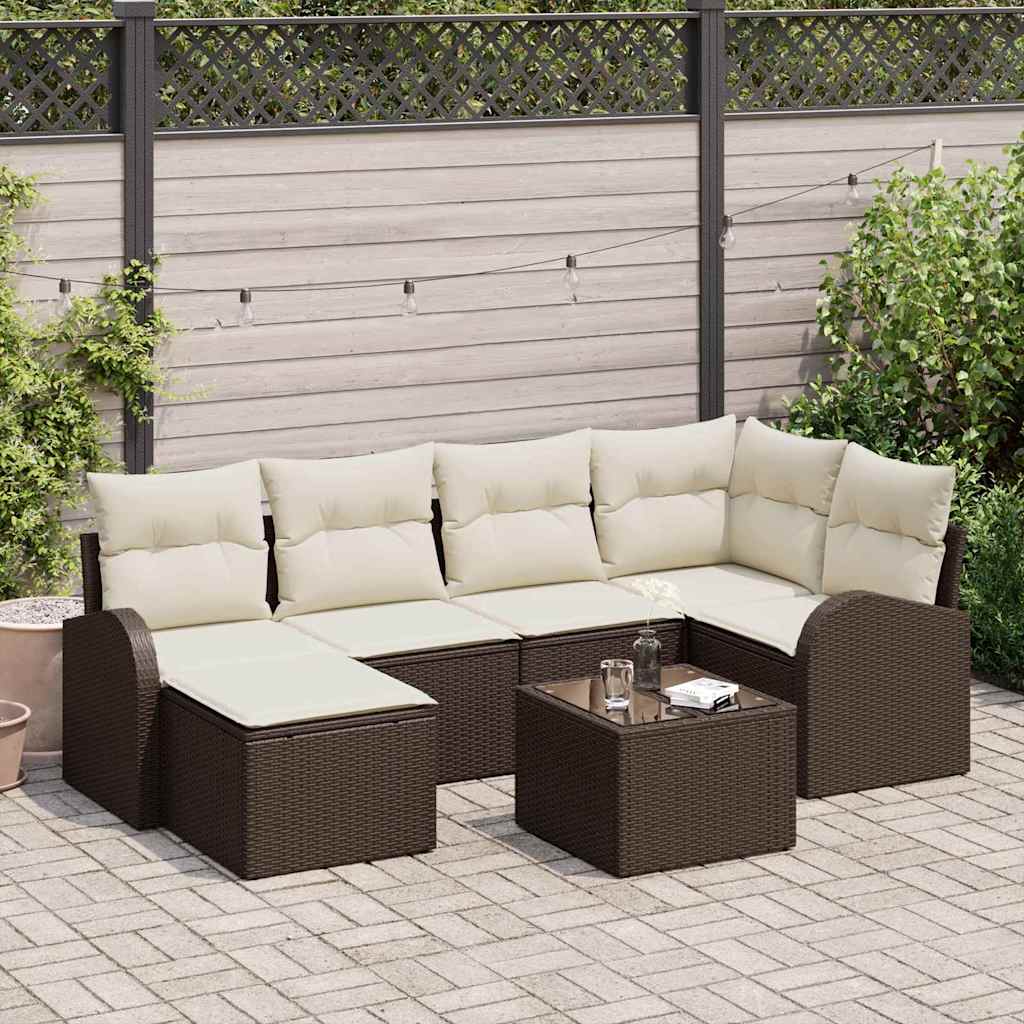 Tuin Sofa Set Met Kussen 7 Pcs Poly Riet