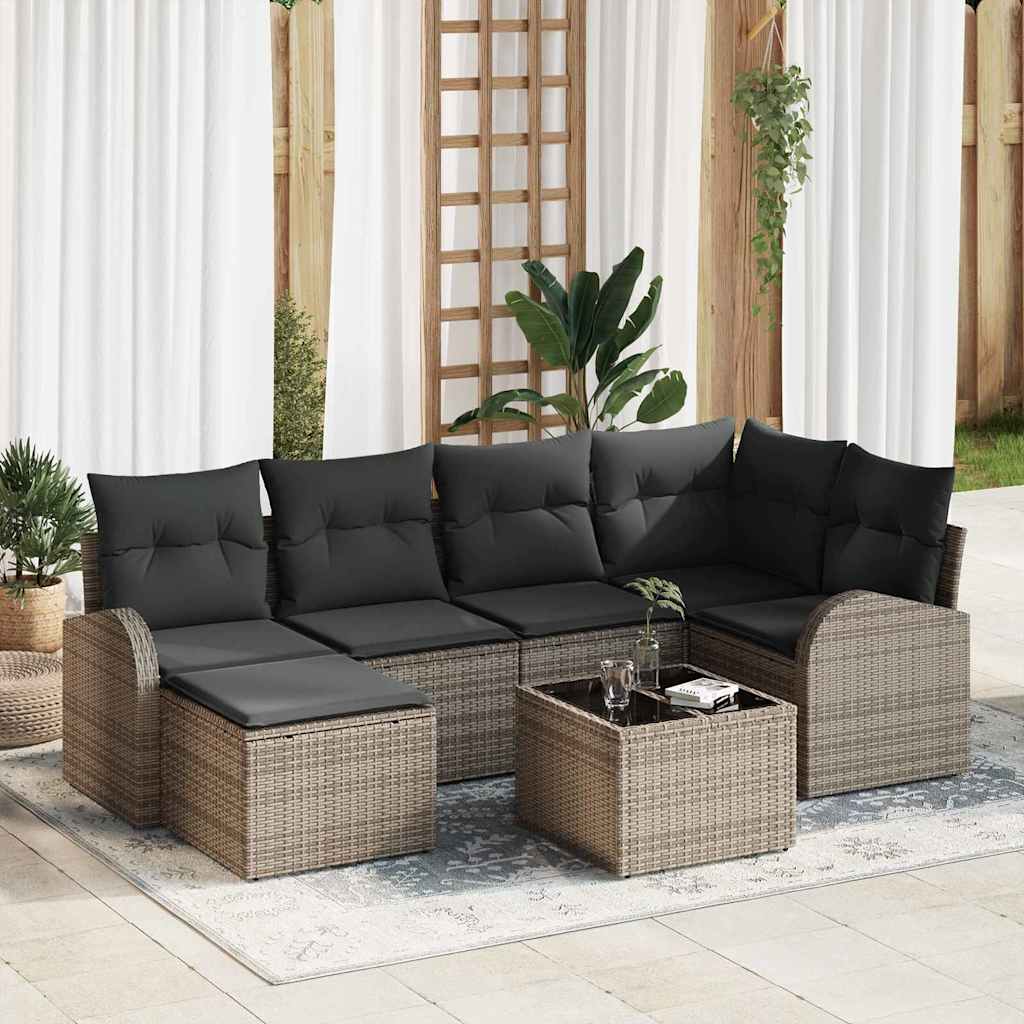 Tuin Sofa Set Met Kussen 7 Pcs Poly Riet