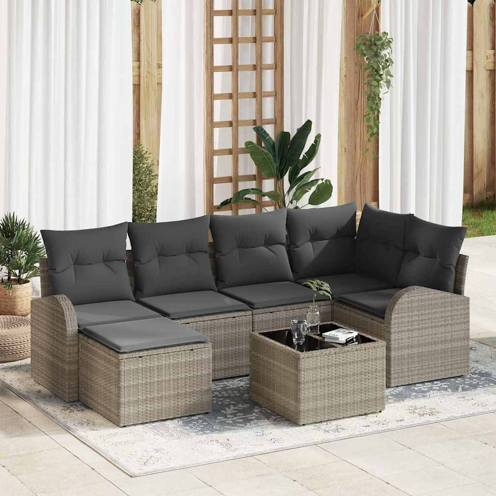 Tuin Sofa Set Met Kussen 7 Pcs Poly Riet