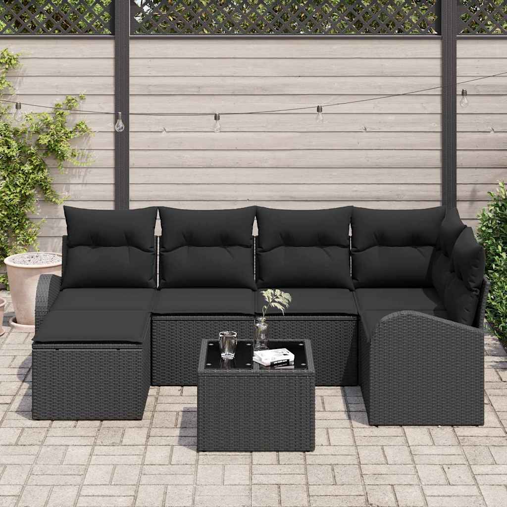Tuin Sofa Set Met Kussen 7 Pcs Poly Riet