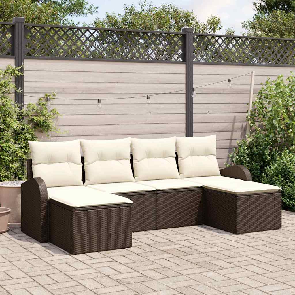 Tuin Sofa Set Met Kussen 6 Pcs Poly Riet