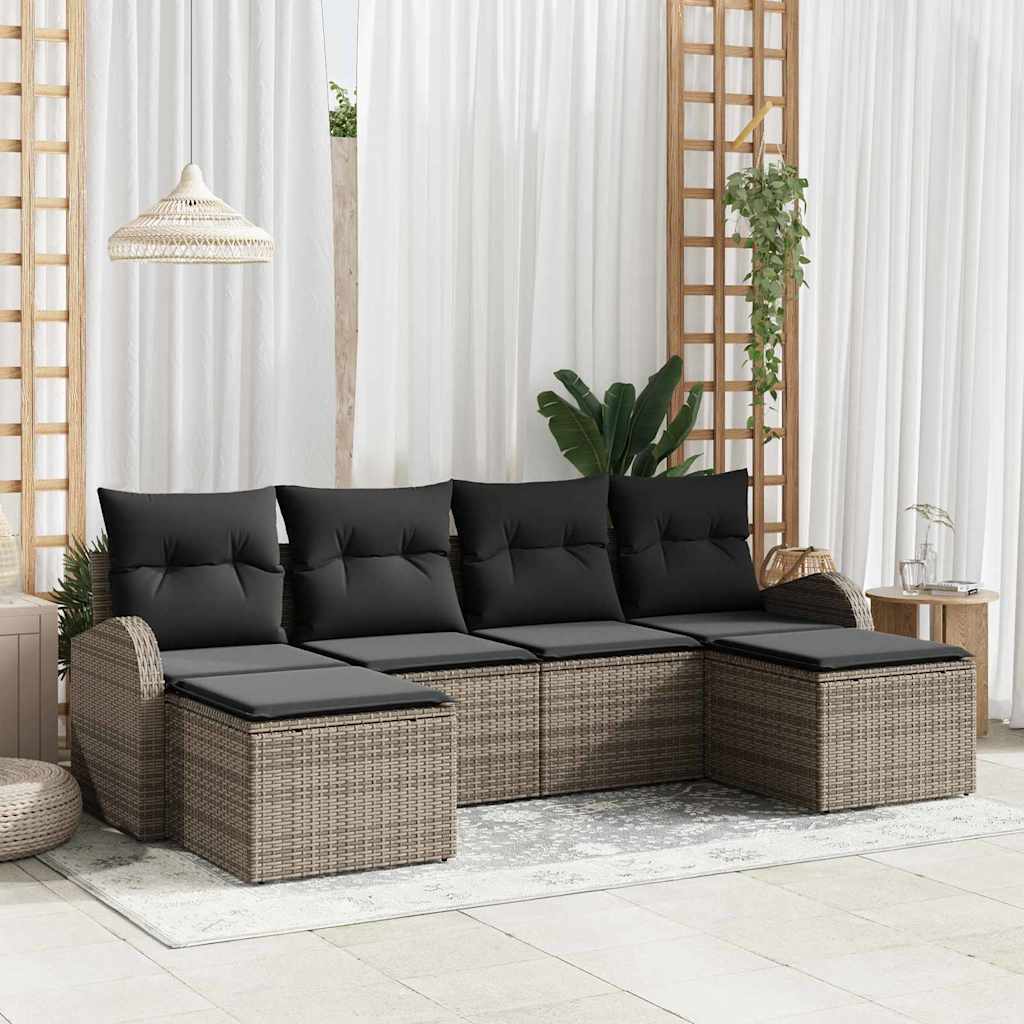 Tuin Sofa Set Met Kussen 6 Pcs Poly Riet