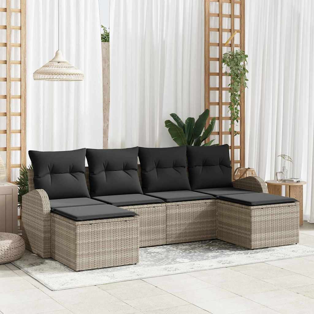 Tuin Sofa Set Met Kussen 6 Pcs Poly Riet
