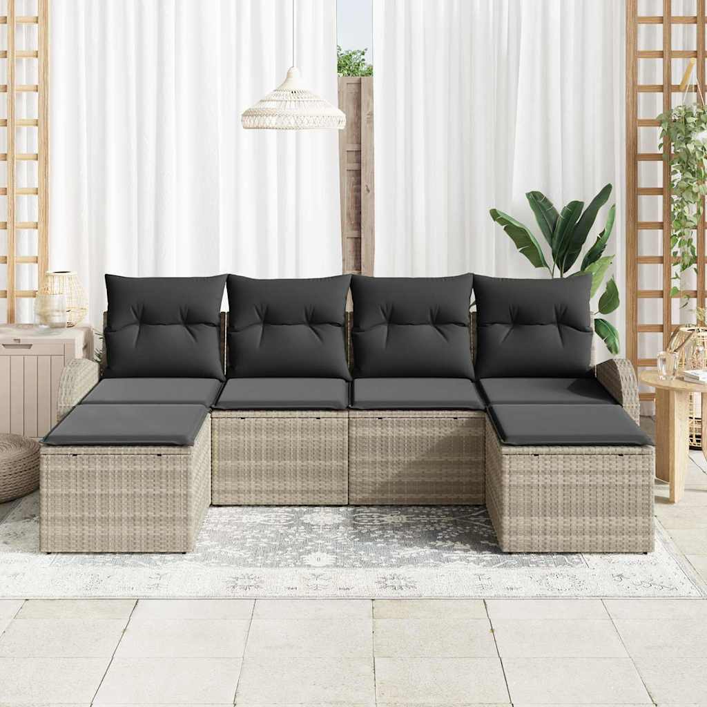 Tuin Sofa Set Met Kussen 6 Pcs Poly Riet