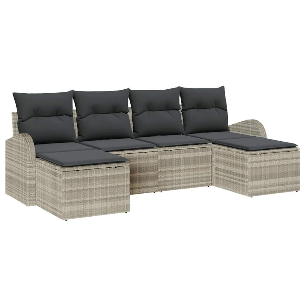 Tuin Sofa Set Met Kussen 6 Pcs Poly Riet