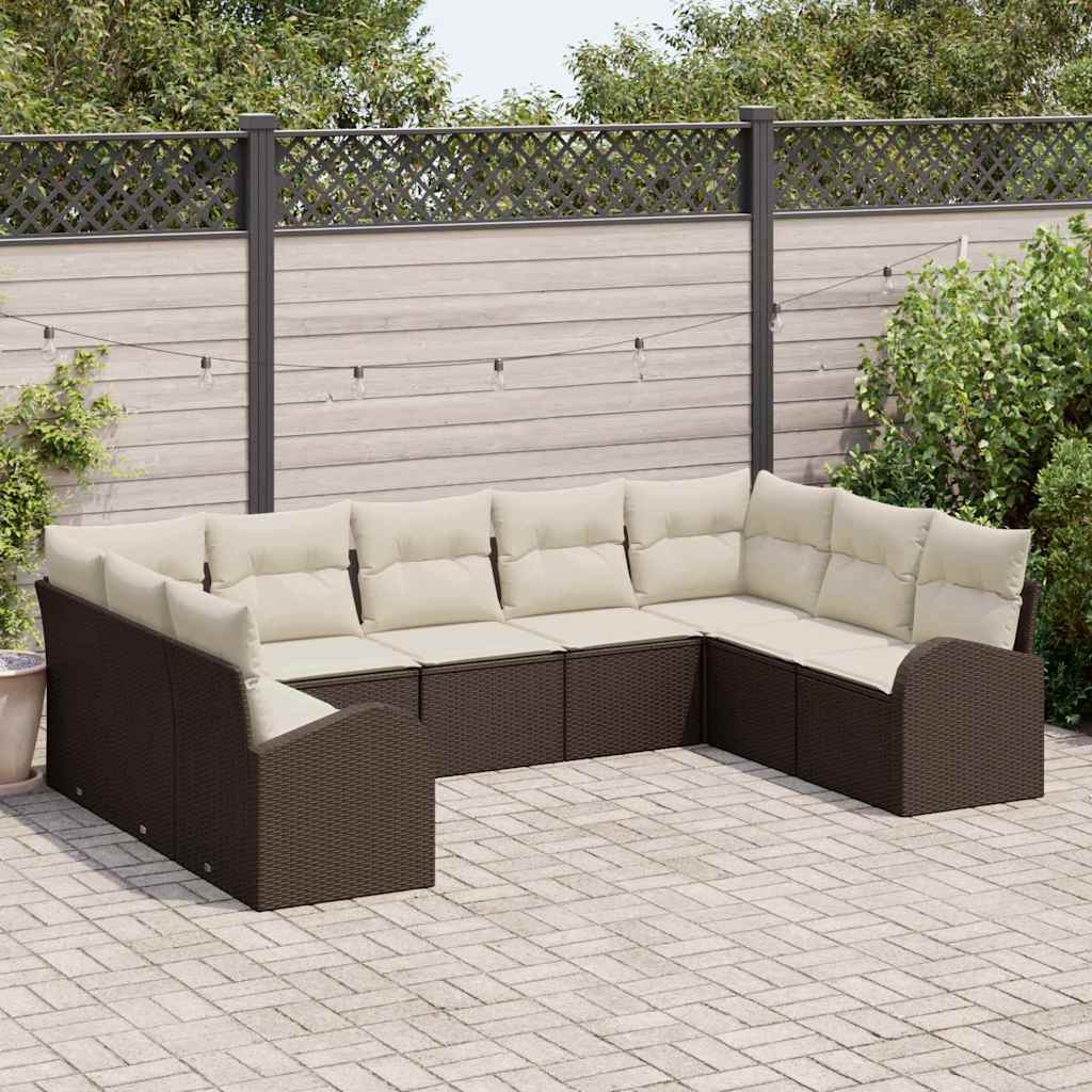 Tuin Sofa Set Met Kussen 10 Pcs Poly Riet