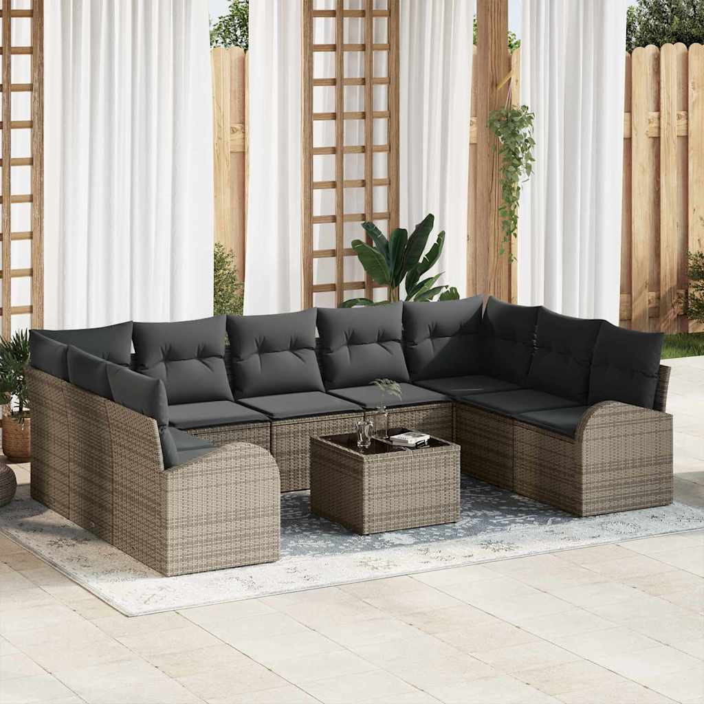 Tuin Sofa Set Met Kussen 10 Pcs Poly Riet