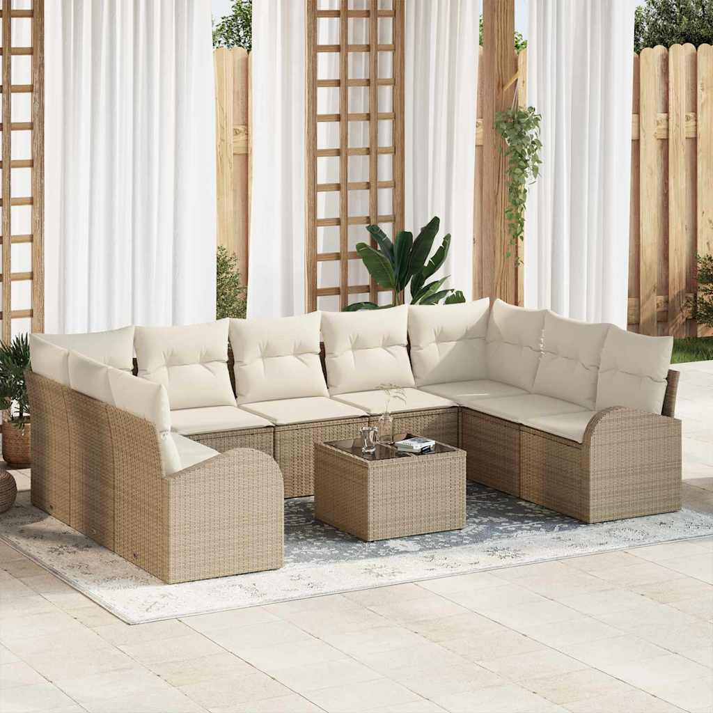 Tuin Sofa Set Met Kussen 10 Pcs Poly Riet