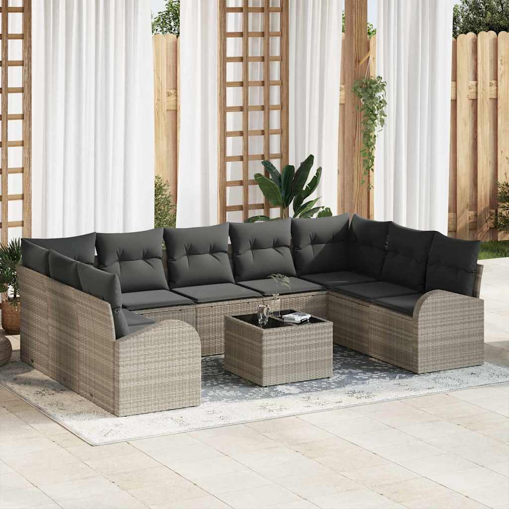 Tuin Sofa Set Met Kussen 10 Pcs Poly Riet