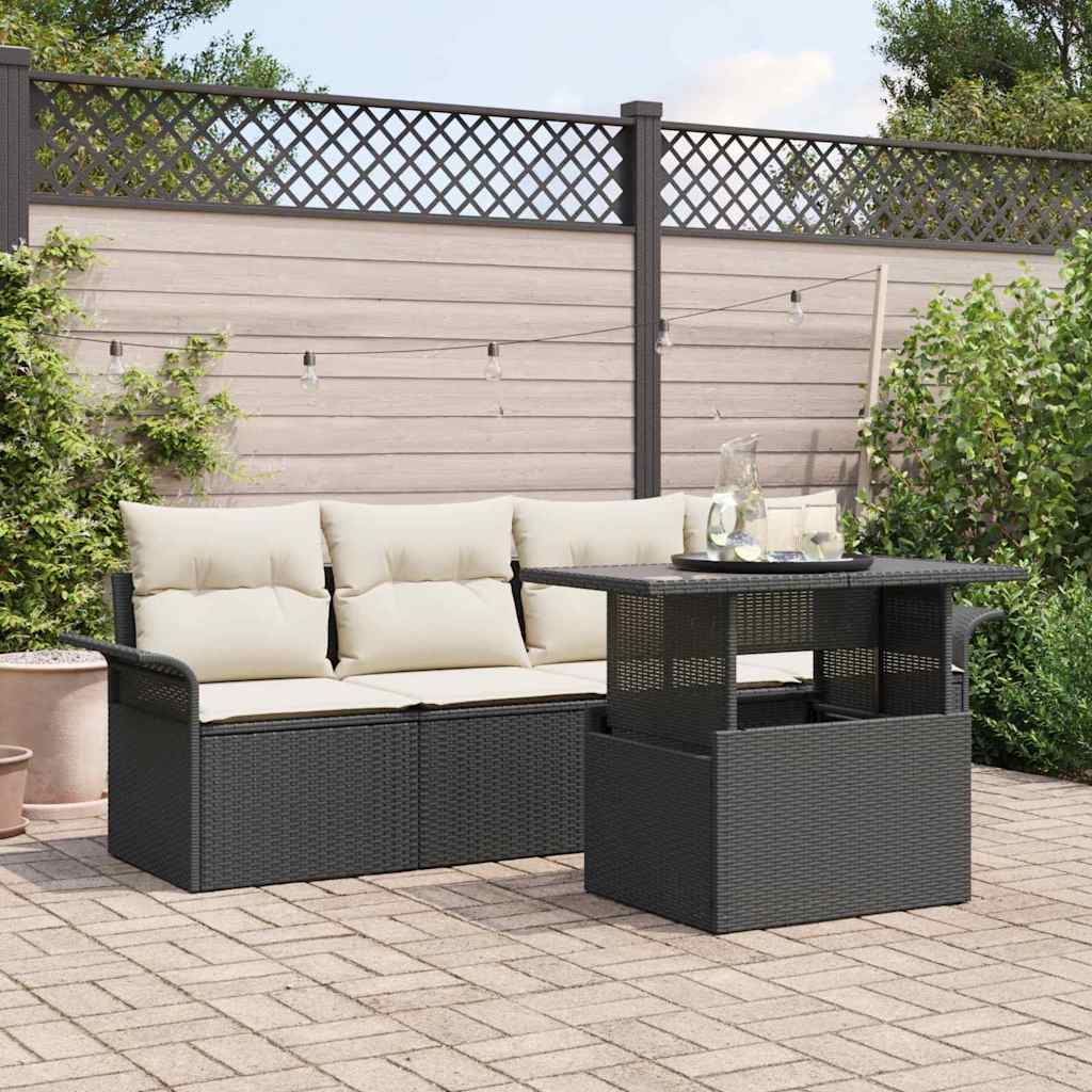 Tuin Sofa Set Met Kussen Met Opslag 5 Pcs Poly Riet
