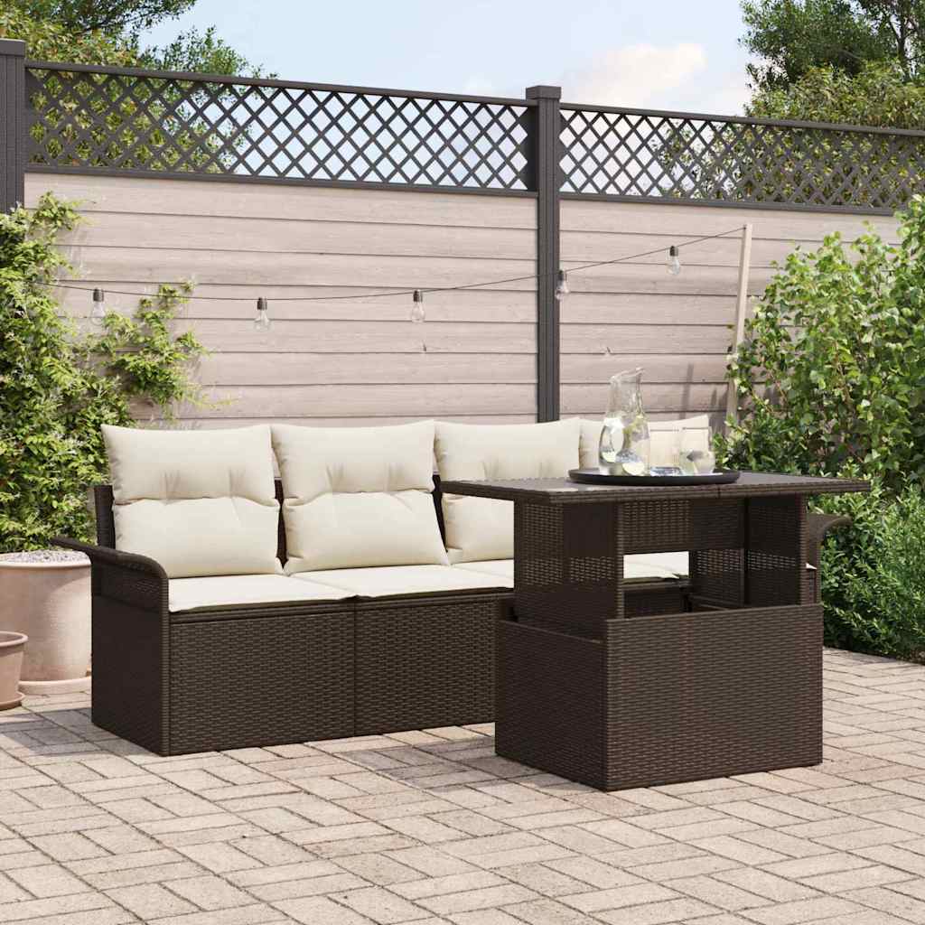 Tuin Sofa Set Met Kussen Met Opslag 5 Pcs Poly Riet