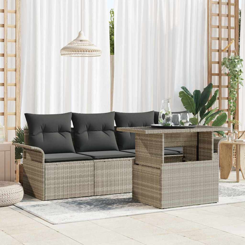 Tuin Sofa Set Met Kussen Met Opslag 5 Pcs Poly Riet