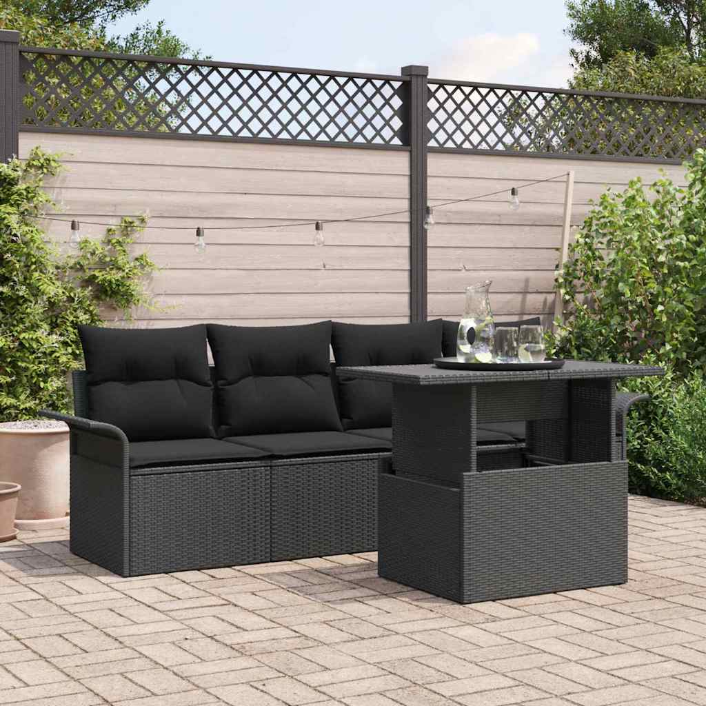 Tuin Sofa Set Met Kussen Met Opslag 5 Pcs Poly Riet
