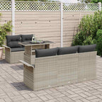 Tuin Sofa Set Met Kussen Met Opslag 6 Pcs Poly Riet