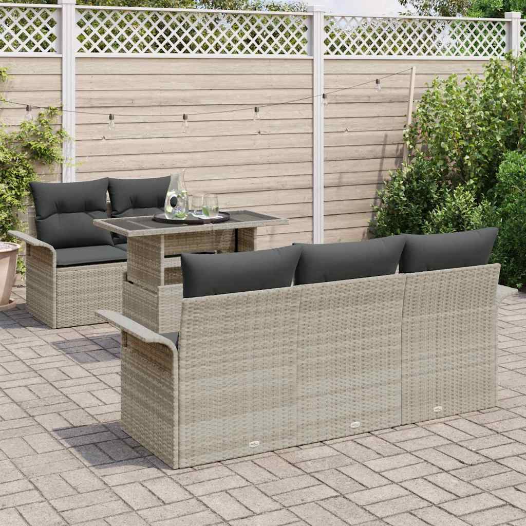 Tuin Sofa Set Met Kussen Met Opslag 6 Pcs Poly Riet
