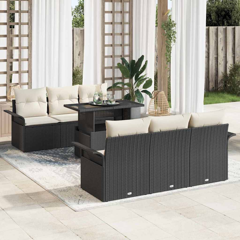 Tuin Sofa Set Met Kussen Met Opslag 7 Pcs Poly Riet