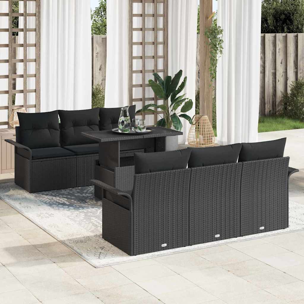 Tuin Sofa Set Met Kussen Met Opslag 7 Pcs Poly Riet