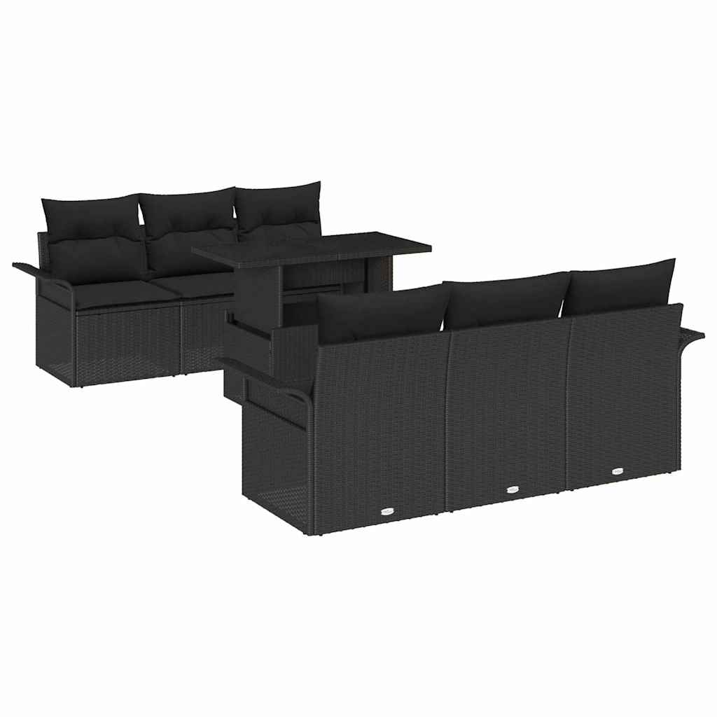 Tuin Sofa Set Met Kussen Met Opslag 7 Pcs Poly Riet