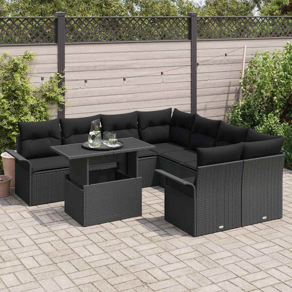 Tuin Sofa Set Met Kussen Met Opslag 9 Pcs Poly Riet