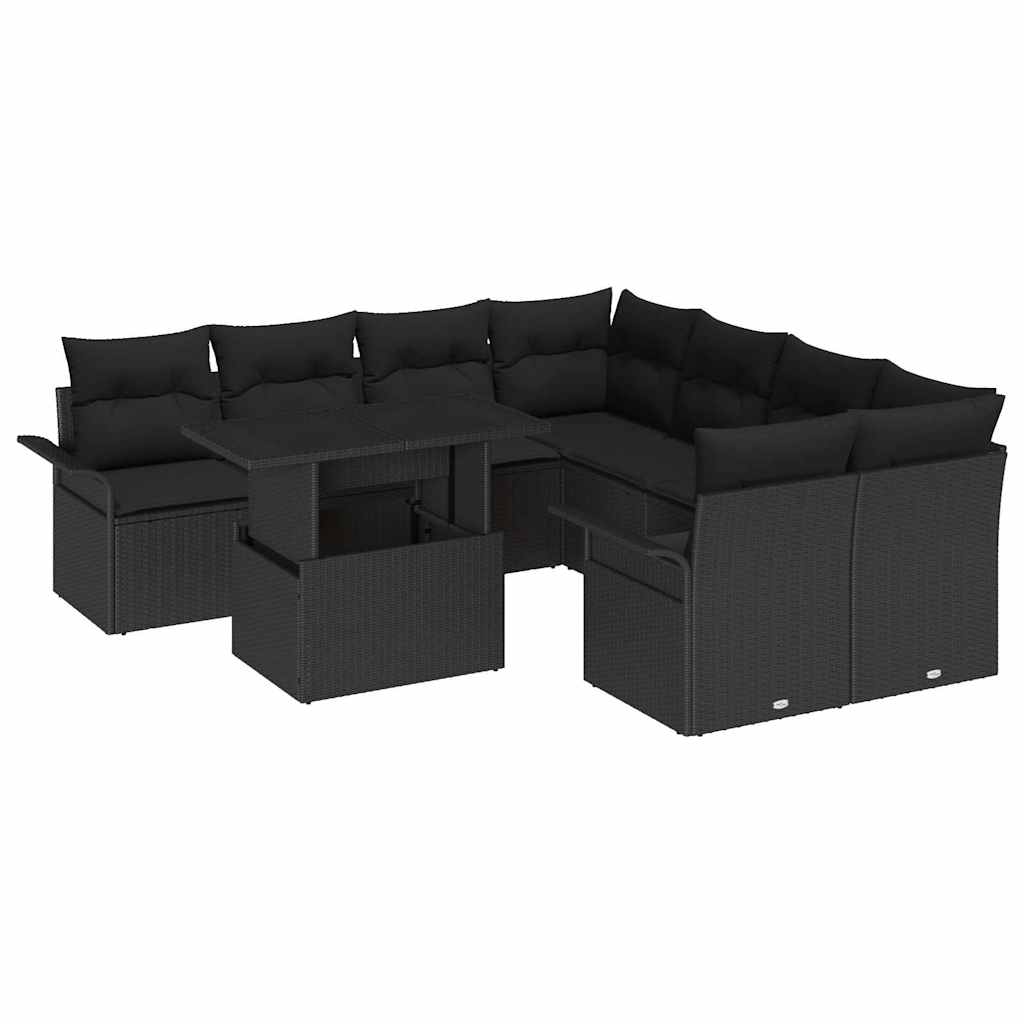 Tuin Sofa Set Met Kussen Met Opslag 9 Pcs Poly Riet