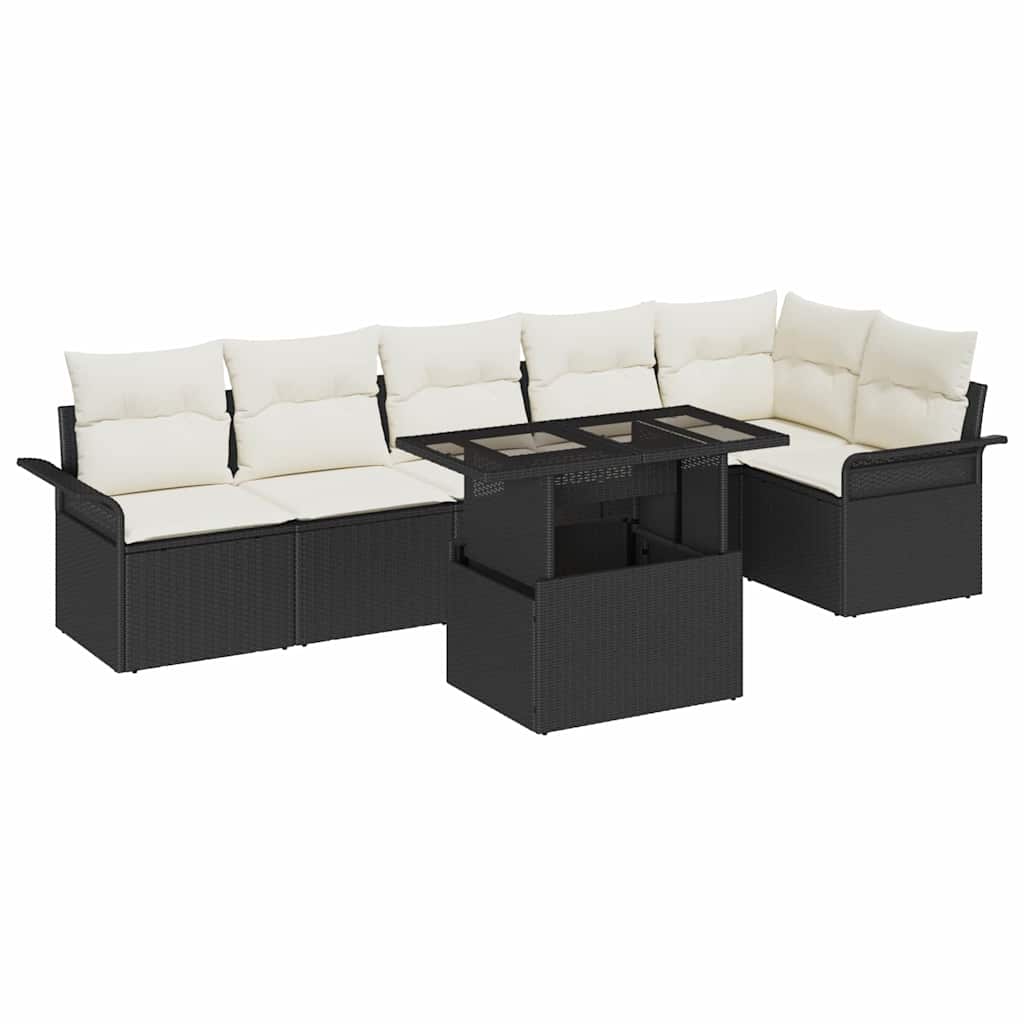 Tuin Sofa Set Met Kussen Met Opslag 7 Pcs Poly Riet