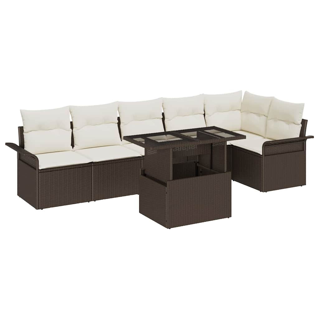 Tuin Sofa Set Met Kussen Met Opslag 7 Pcs Poly Riet