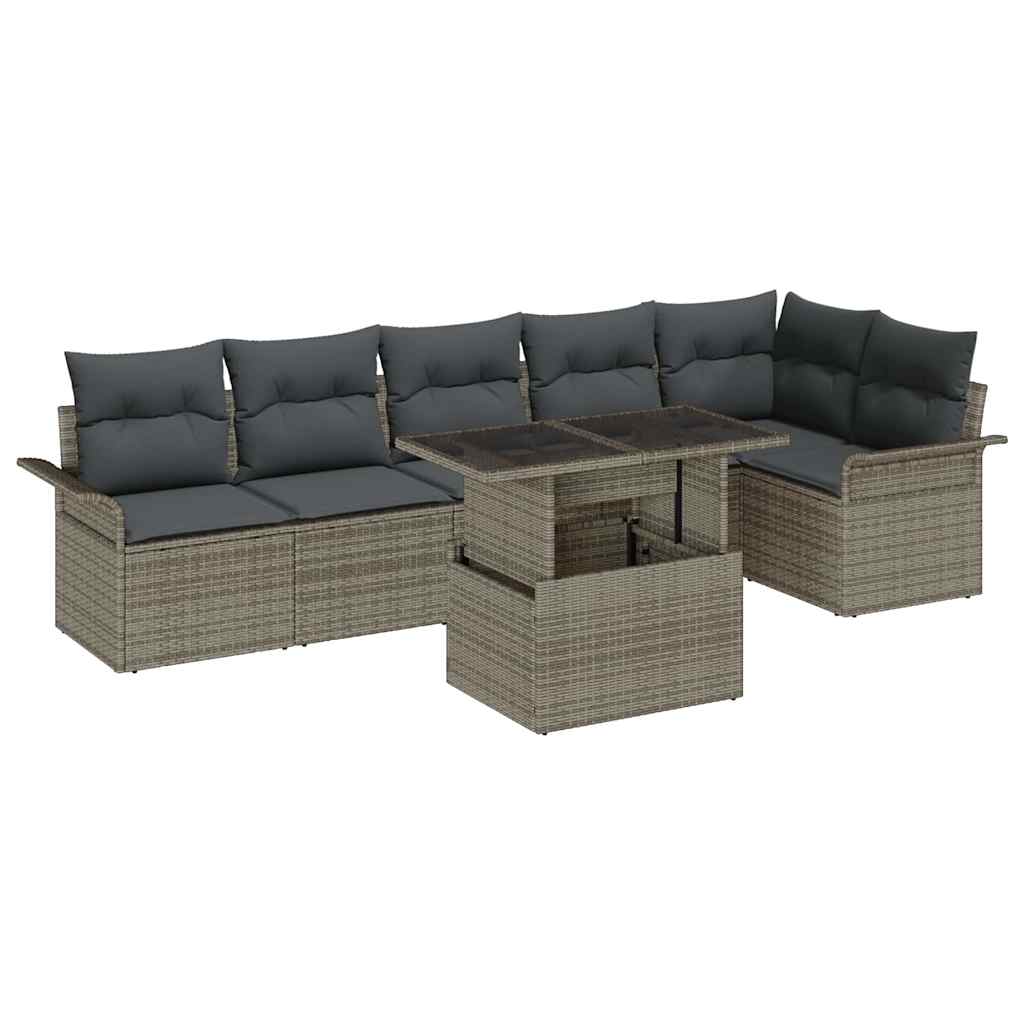 Tuin Sofa Set Met Kussen Met Opslag 7 Pcs Poly Riet
