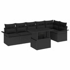 Tuin Sofa Set Met Kussen Met Opslag 7 Pcs Poly Riet