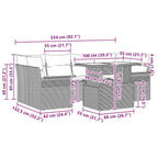 Tuin Sofa Set Met Kussen Met Opslag 7 Pcs Poly Riet