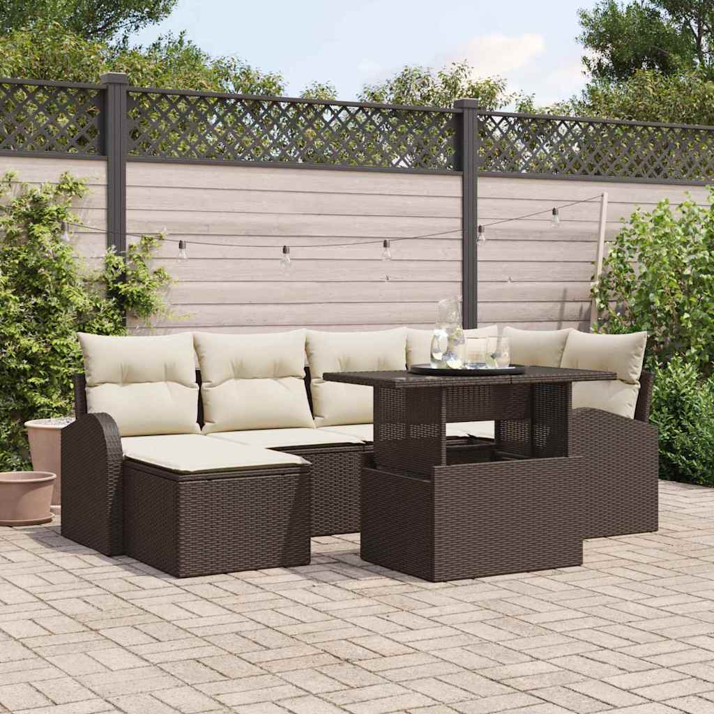 Tuin Sofa Set Met Opslag 7 Pcs Poly Riet