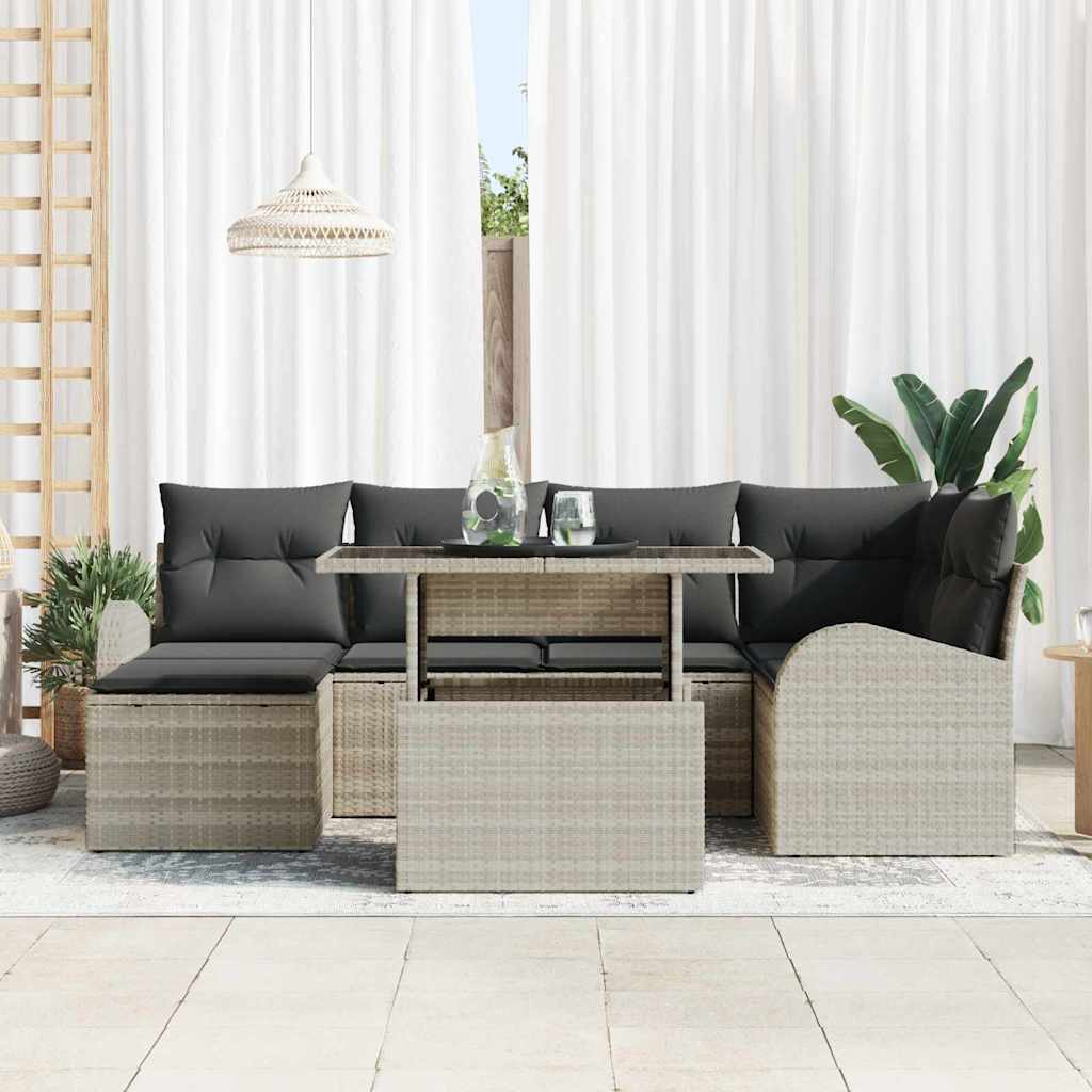 Tuin Sofa Set Met Opslag 7 Pcs Poly Riet