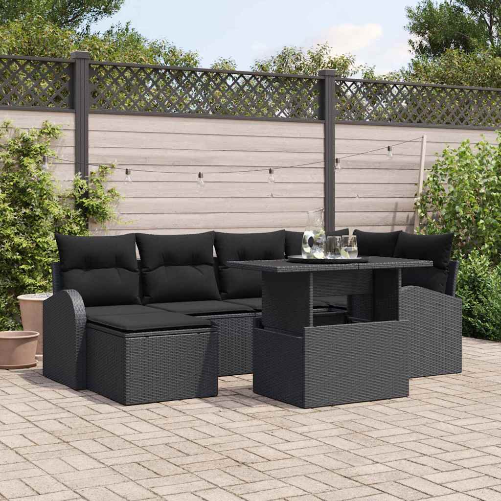 Tuin Sofa Set Met Opslag 7 Pcs Poly Riet