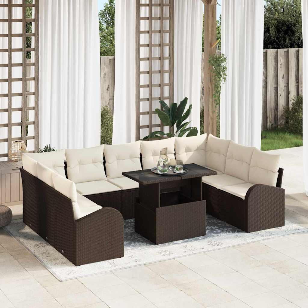 Tuin Sofa Set Met Opslag 10 Pcs Poly Riet