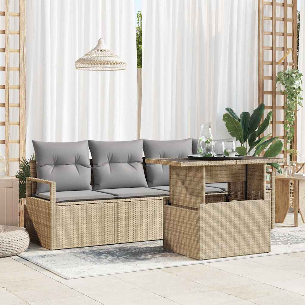 Tuin Sofa Set Met Opslag 5 Pcs Poly Riet