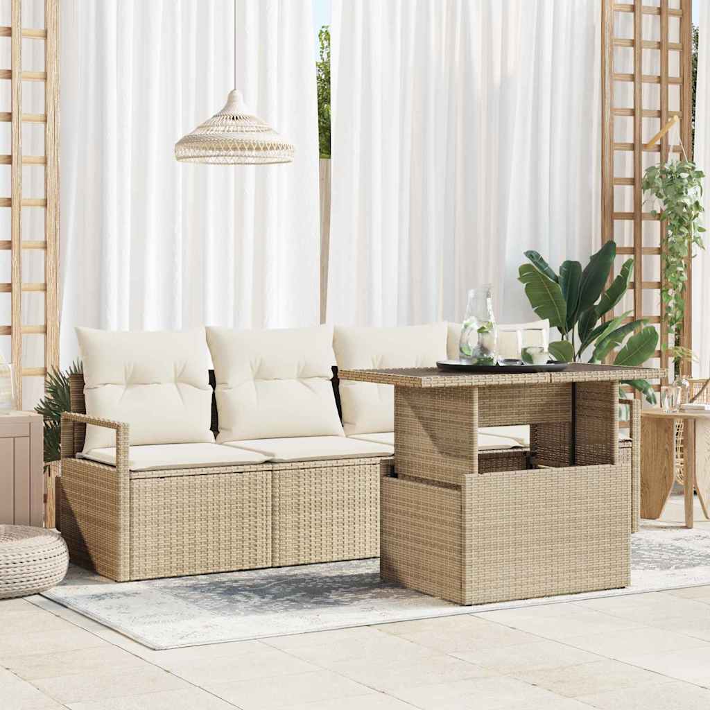 Tuin Sofa Set Met Opslag 5 Pcs Poly Riet
